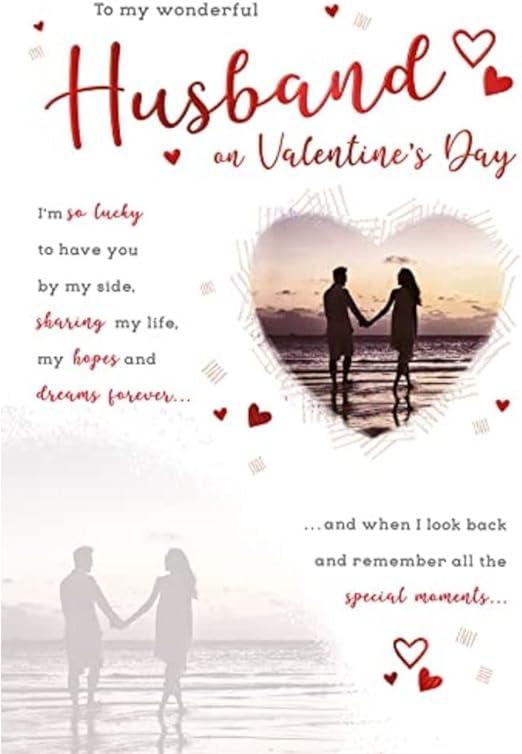 Piccadilly Greetings Photographic Valentines Day Card Husband - 10 x 7 inches, A50274