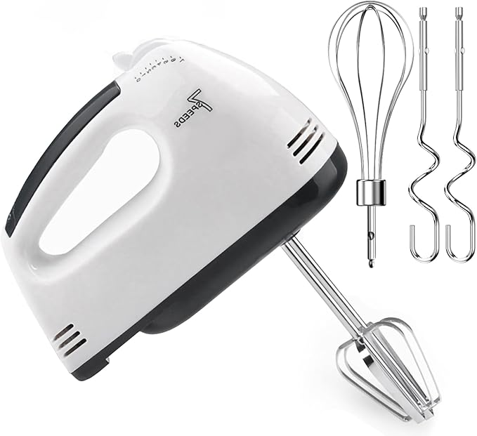 Hand Mixer, 7 Speed Electric Cake Whisk Food Mixer Self-Control/Turbo Boost with 5 Stainless Steel Accessory Food Beater for Cake Bread