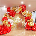 231Pcs Red and Gold Balloon Arch Kit with Foil Star Balloons, Birthday, New Years Eve Party Decorations, Confetti Latex Balloons for Graduation - Red and Gold Balloon Arch Kit (Red Gold)