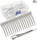 JOYOYO 40 Pcs Pin Curl Clips Sectioning Hair Clips Metal Alligator Roller Clip for Hair Styling - Duck Billed Clip 3.5 Inch with Storage Box Silver