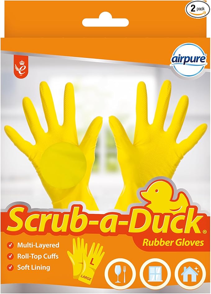 Scrub a Duck Rubber Cleaning Gloves | Washing Up