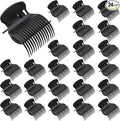 24 Pack Hot Roller Clips, Plastic Hair Curler Claw Clip Replacement Roller Clips Safety & Heat Lightweight Resistance Heated Clip for Small, Medium, Large Girls Hair Section Styling (Black)
