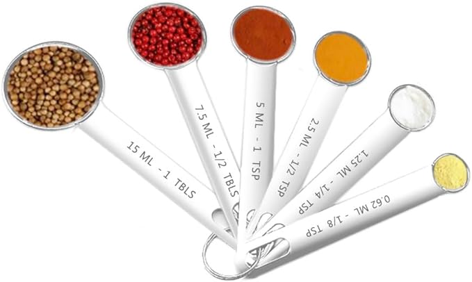 Measuring Spoons Set, 6 Pcs Set Stainless Steel Measuring Spoon Measurements Set for Baking, Cooking,Kitchen (Measuring Spoons)