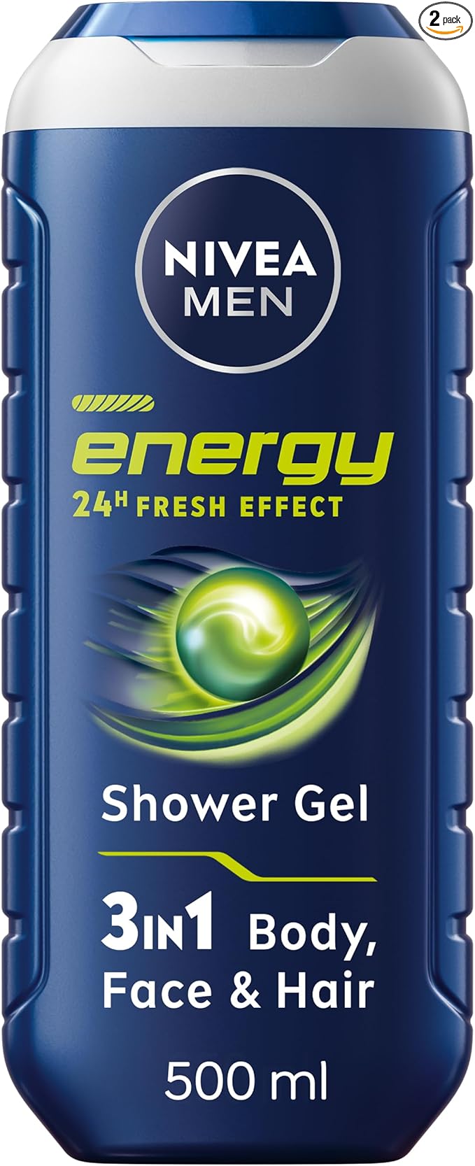 NIVEA MEN Energy Shower Gel (500 ml), Moisturising 3-in-1 Body Wash for Men with Mint Extract, Invigorating and Energising NIVEA MEN Shower Gel