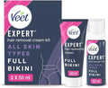 Veet Expert Bikini Kit, 50ml Hair Removal Cream, 50ml Multi Benefit Foam, All Skin Types, For Full Pubic Area, Effective From 2 Mins, Works on Tougher Hair, 48 Hour Hydration