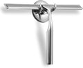 Shower Squeegee,Window Squeegee,Stainless Steel Shower Screen Wiper with Strong Suction Hook for Bathroom,Kitchen,Mirror,Car,Window and Glass Cleaning,10"Chrome