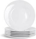Argon Tableware 6X White 15.4cm (6 Inch) Wide Rimmed Side Plates - Desert Serving Dinner Set Bread Plate - Dishwasher and Microwave Safe Ceramic