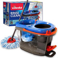 Vileda Rinse Clean Spin Mop System, Separates Clean and Dirty Water, Effortless Wringing, Microfibre Mop and Bucket Set