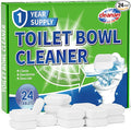 Toilet Bowl Cleaner Tablets, Leaves Bowl Sanitary, Freshens, Deodorizes, Descales & Repels Tough Stains, Helps Prevent Limescale Buildup, Safe for Septic Tanks, 24 Pack 1 Year Supply