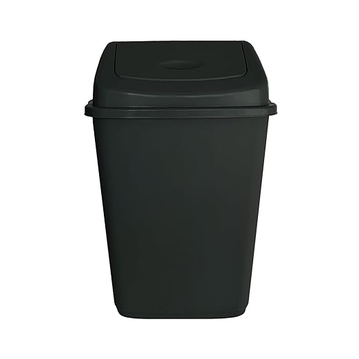 VTL® 60 Litre Black Plastic Swing Bin Durable For Kitchen And Home Waste