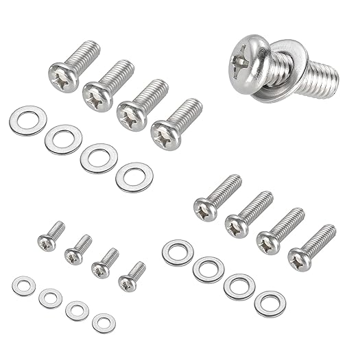 24 Pack Universal TV Mounting Hardware Kit,M4 M6 M8 TV Bracket Screws,304 Stainless Steel Vesa Screws,PC Bracket Bolts Fixing Set,Monitor Wall Mount Screw with Washers For Samsung LG.