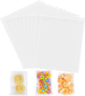 Cellophane Bags - 100 Pack Small Clear Cellophane Sweet Cookie Bags, Food Safe, Seal Clear Self-Adhesive OPP Display Sealable Bags for Cookies, Sweets, Envelopes, Gifts, Cards, Pictures (4 x 6 Inch)
