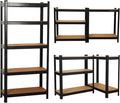 5 Tier Garage Shelves Metal Storage Shelving Heavy Duty Shed Storage Racking Unit Adjustable Boltless for Warehouse Workshop Office (Black, 90x40x180cm)