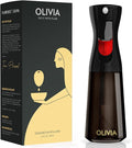 FLAIROSOL Olivia Oil Sprayer for Cooking, 200ml Glass Olive Oil Sprayer, Continuous Cooking Spray Dispenser with Portion Control for Kitchen, Air Fryer, Salad(Black Bottle, Gold Print)