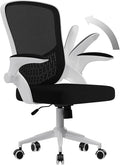 naspaluro Computer Desk Chair, Ergonomic Office Chairs with Flip-up Armrests, Mid-Back Mesh Chair with Lumbar Support, Home Office Chair-Black Office Chair