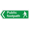 Public footpath left directional sign - 3mm Aluminium sign 330mm x 100mm