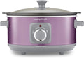 Morphy Richards Accents 3.5L Sear & Stew Slow Cooker, Shatter Resistant Non Stick Aluminium Pot, Single Pot Cooking, Compact, 3 Heat Settings, Hob Proof, Glass Lid, Easy Clean, 163W, Purple, 460024