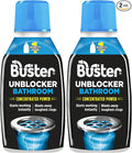 Buster Bathroom Drain Unblocker (Pack of 2 x 300ml) Fast-Acting Sink Unblocker Dissolves Hair, Sludge and Soap, Drain Cleaner Clears Blockages in Shower, Bath and Bathroom Sink Pipes - Made in UK