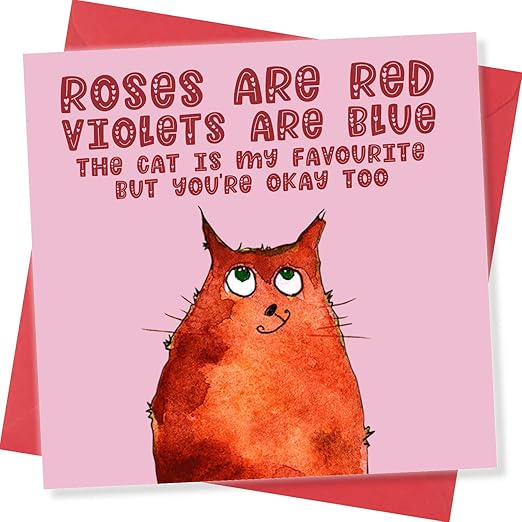 Punkcards – Funny Valentines Card for Him – Cat Valentines Card for Husband – Humorous Valentines Day Card – Valentines Card Funny for Him – Made in UK