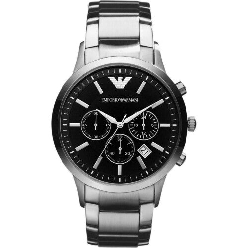 Emporio Armani Men's WatchÃ‚Chronograph Black DialÃ‚Silver Bracelet BandÃ‚AR2434