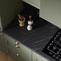 Omega Modern Laurent Marble Square Edge Laminate Kitchen Edging Strip 3000 x 28mm, Matching Marble Effect Trim for Worktops and Breakfast Bars
