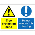 Tree protection zone do not remove this fencing Forest safety sign - 1.2mm Rigid plastic 300mm x 200mm