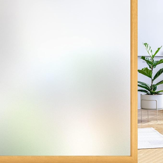rabbitgoo Window Film Privacy Film for Glass Windows, Frosted Glass Sticker Static Cling without Glue for Bathroom Home Office Matt 44.5x200 cm