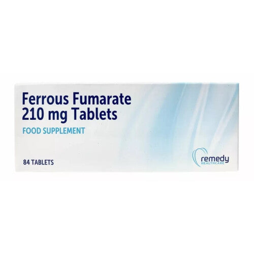 Ferrous Fumarate 210mg - Vegan Food Supplement, 84 Tablets