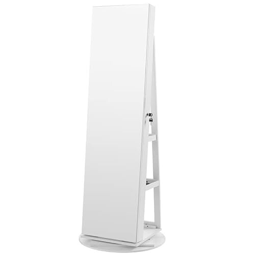 Full-Length Mirror Jewelry Cabinet with LED & Makeup Station