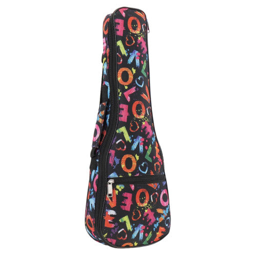 21 Inch Ukulele Bag with 10mm Thickened Sponge, Waterproof, Multicolor C Pattern, Double-Strap Padding, Oxford Cloth
