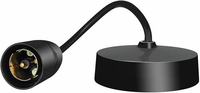 Caldarax Ceiling Pendant Light Fitting, B22 Lamp Holder, 6”(150mm), Black Plastic Light Bulb Holder, Ceiling Rose for Kitchen Island Living Room Bedroom Dinning Room Lightings