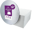 Culpitt 10" Round Silver Cake Drum Board & White Cake Box Combo