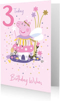 Danilo Promotions Official Peppa Pig Age 3 Birthday Card, Birthday Wishes 3rd Birthday Card, Multi-Colour PG058