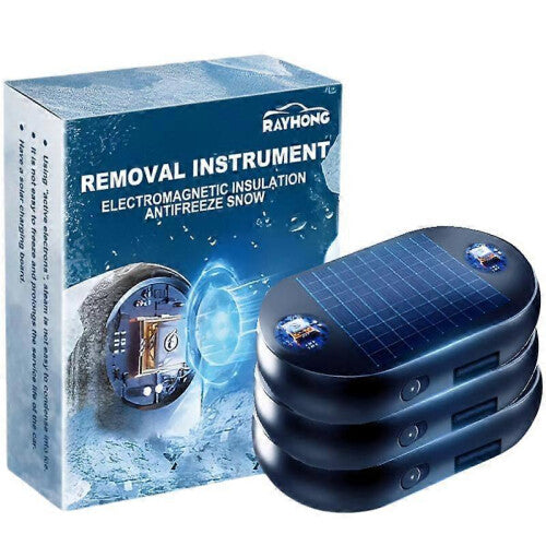 3pcs Electromagnetic Car Snow Removal Device Antifreeze Snow Removal Instrument Solar Car Snow Remover Defroster Windshield De Icer