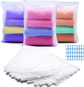 Reusable Zip Lock Bags, 30pcs 17x25cm Plastic Travel Bags Organiser No Holes Hospital Bag Organiser Pouches Frosted Waterproof Travel Storage Bag for Clothes,Shoes,Cosmetics,Suitcase