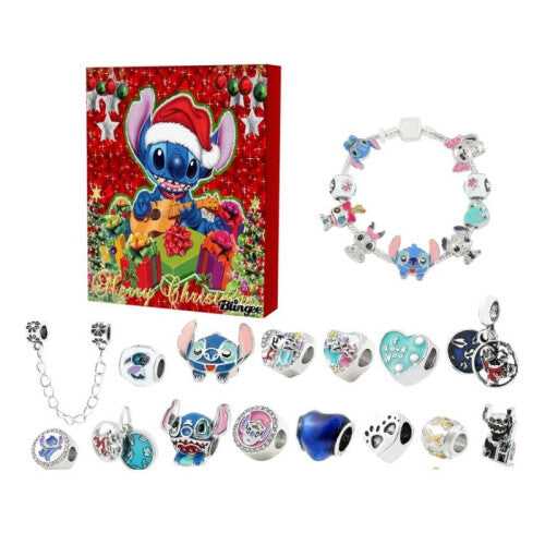 (Lilo & Stitch B) 2024|2025 Christmas Advent Calendars DIY Charm Bracelet Set  24 Days Surprise Gift
