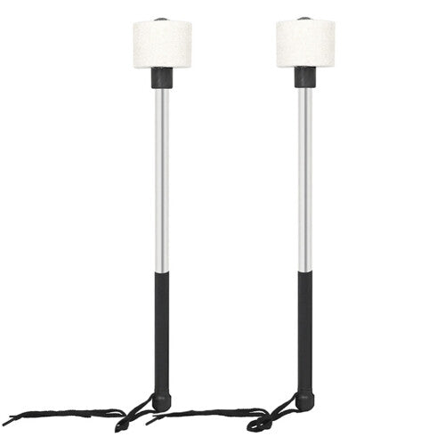 2Pcs Large Snare Drum Drumsticks Stainless Steel Non-Slip Felt Head Hammers Band Playing Marching Sticks