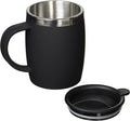 ThermoCafé by Thermos 105102 Desk Mug, Stainless Steel/Plastic, Soft Touch Black, 14 x 9 x 12 cm, 1 Count (Pack of 1)
