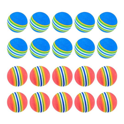 20 Pcs Golf BallsSoft Foam Garden Balls Practice Sponge Rainbow for Indoor Outdoor
