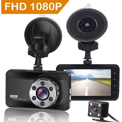 ORSKEY Dash Cam Front and Rear 1080P Full HD Dual Dash Camera In Car Camera Dashboard Camera Dashcam for Cars 170 Wide Angle HDR with 3.0" L