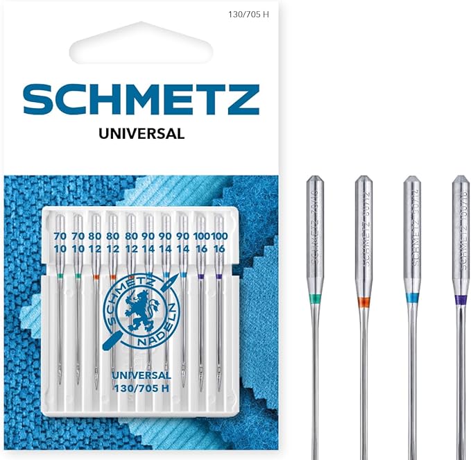SCHMETZ | 10 Sewing Machine Needles | Universal | 130/705 H | Size 70/10-100/16