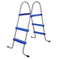 33 inch Pool Step Ladder Double Sided Above Ground Metal Frame Swimming Pool