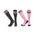 (Kids(EU30-36)) 2 Pack set Football Long Socks for Kids Junior Training Activewear Socks For Inter Miami CF