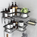 Corner Shower Caddy 3-Pack, Self Adhesive Wall Mounted Shower Shelf with Soap Holder and Hooks, Large Capacity, No Drilling, Rustproof Shower Organiser Bathroom Storage Rack