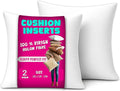 Luxury Hollowfibre Pack of 2 Cushion Pads Inners Inserts 16x16 inches (40 x 40 cm) - White Square Cushion Fillers with Anti Dust Mite Down Proof Cover & Soft Polyester Filling for Sofa, Bed & Couch
