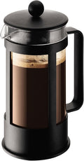 Bodum French Press Kenya - 350ml / 3 Cups Manual Coffee Maker - Heat-Resistant Glass & Stainless Steel - Dishwasher Safe Cafetiere - Made in Portugal