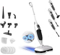 2-in-1 Steam Mop & Handheld Steam Cleaner,212°F Floor Steamer with 13 Accessories,550ml Tank,4 Washable Pads,Deep Cleaning for Hard Floors,Carpets,BBQ Grill,Tiles and Multi-Surface