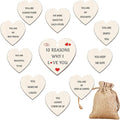 Love Hearts Wooden Set 10 Reasons Why I Love You Gifts for Him Her Heart Hanging Plaque Romantic Anniversary Card Valentines Day Presents/Gifts For Boyfriend Girlfriend Husband Wife Birthday
