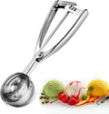 Bixel Ice Cream Scoops with Easy Trigger - Large Sized (6.3cm) 304 Stainless Steel Cookie Scoop for Meatballs, Mellon Balls, Mashed Potatoes and Muffins