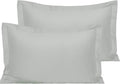 NTBAY 2 Pack 500 Thread Count 100% Egyptian Cotton Oxford Pillowcases, Super Soft and Breathable Euro Standard Pillow Cases | Hotel Quality Pillow Shams, 50x75 cm, Light Grey